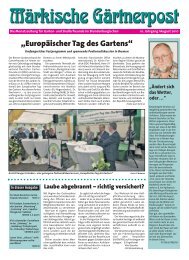 Die Monatszeitung für Garten - Kreisverband Luckenwalde der ...