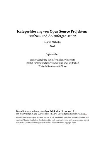 Kategorisierung von Open Source Projekten - Abteilung für ...