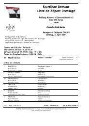 Startliste Dressur Liste de départ Dressage - MYBO.ch