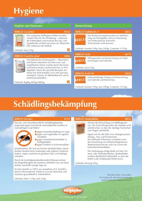 Produktkatalog Schwein (4,0 MB) - Bergophor Futtermittelfabrik