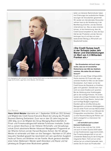 Bulletin 3/09 "Norden" - Credit Suisse eMagazine - Deutschland