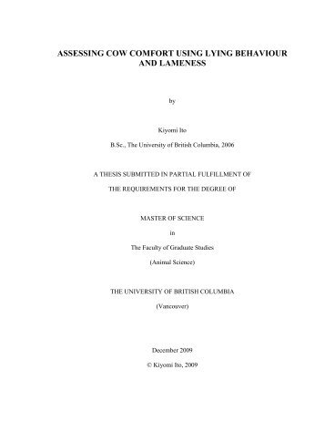 assessing cow comfort using lying behaviour and lameness