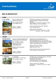 Unterkunftsliste BED & BREAKFAST - Werdenberg