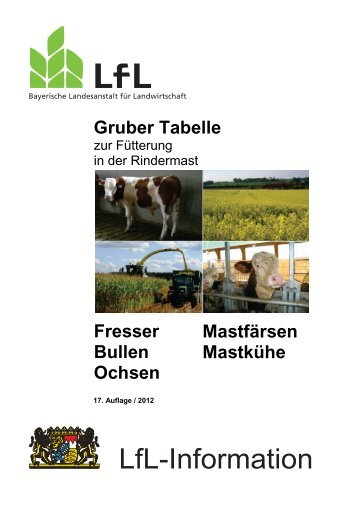Gruber Tabelle zur Fütterung in der Rindermast - Bayerische ...