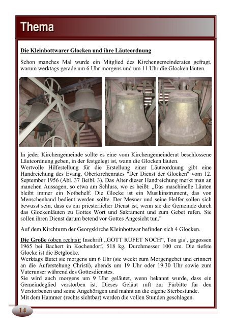 Gemeindebrief - Evangelische Kirchengemeinde Kleinbottwar