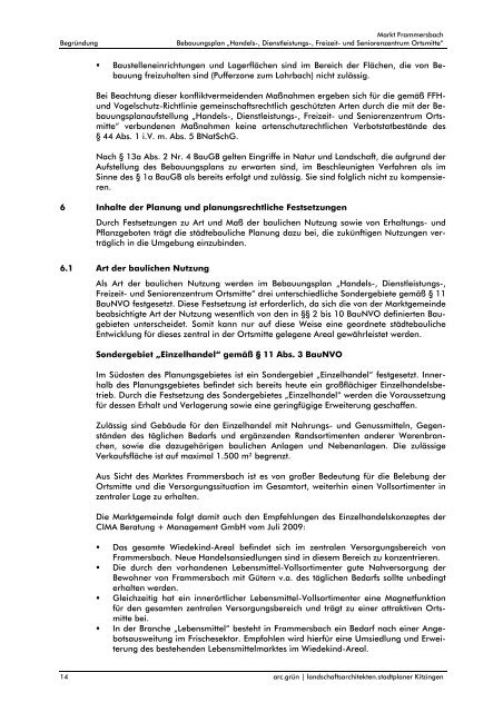 BP Handelszentrum Begruendung 2012-06-25 - Frammersbach