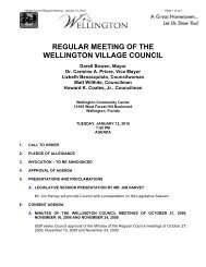 REGULAR MEETING OF THE WELLINGTON VILLAGE COUNCIL