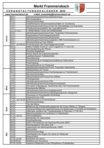 Veranstaltungskalender 2010 - Frammersbach