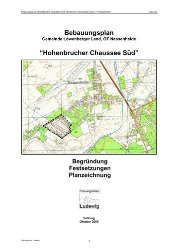 Bebauungsplan “Hohenbrucher Chaussee Süd” - Gemeinde ...