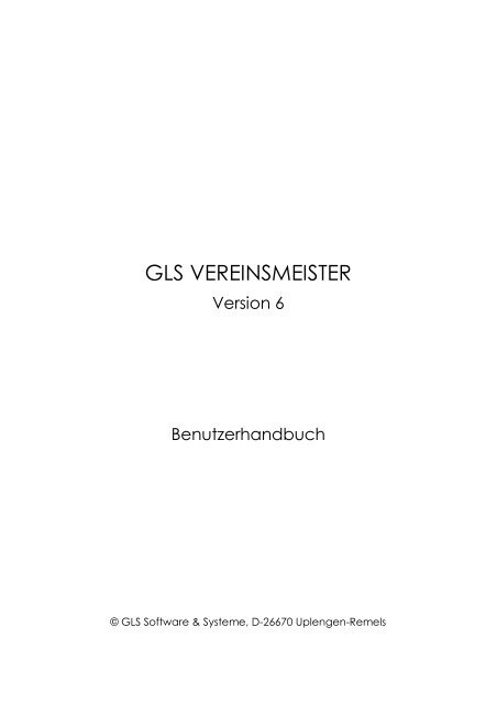 Gls Vereinsmeister Handbuch 6 1 Frankenberger Bank