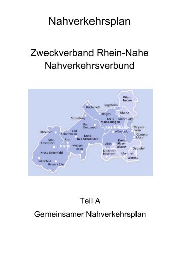 Nahverkehrsplan Teil A - RNN – Rhein Nahe Nahverkehrsverbund