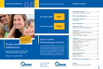 Preise und Fahrkarten - RNN – Rhein Nahe Nahverkehrsverbund