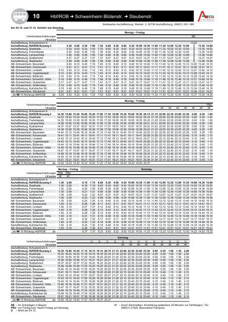 busfahrplan linie 10 aschaffenburg