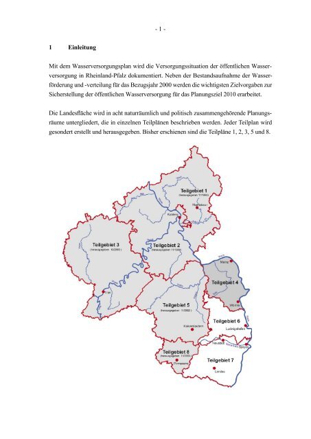 Wasserversorgungsplan - LUWG - in Rheinland-Pfalz