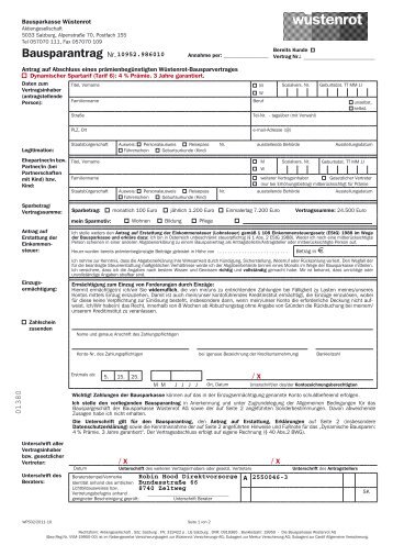 Bausparantrag Nr. - Der Robin Hood Bonus - Bausparen