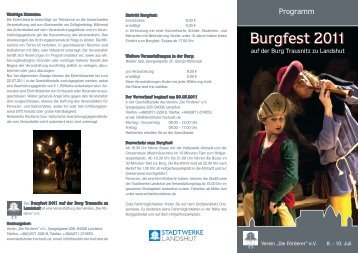 Burgfest-Programm - Landshuter Hochzeit