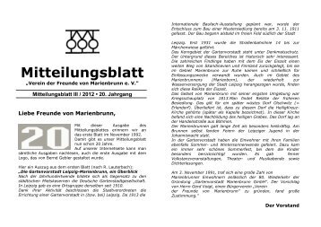 Mitteilungsblatt - Verein der Freunde von Marienbrunn