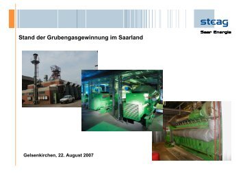 Stand der Grubengasgewinnung im Saarland - NRW spart Energie