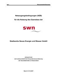 Netzzugangsbedingungen (NZB) für die ... - Stadtwerke Neuss