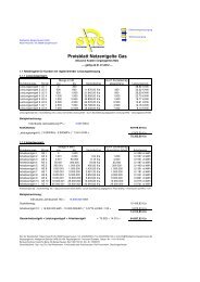 Preisblatt Netzentgelte Erdgas - Stadtwerke Sangerhausen