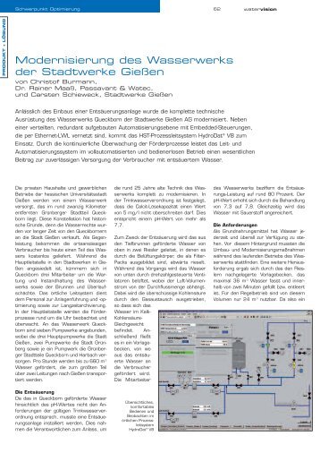 Modernisierung des Wasserwerks der Stadtwerke Gießen - HST