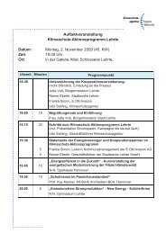 Auftaktveranstaltung Klimaschutz-Aktionsprogramm Lehrte Datum ...