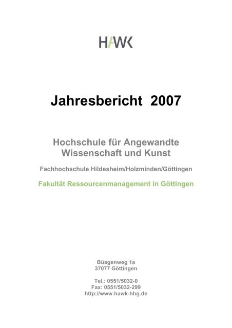Jahresbericht 2007 - Grünes Band - Hawk