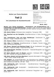 Eisenbahnliteratur Teil 2 - Antiquariat Klittich-Pfankuch
