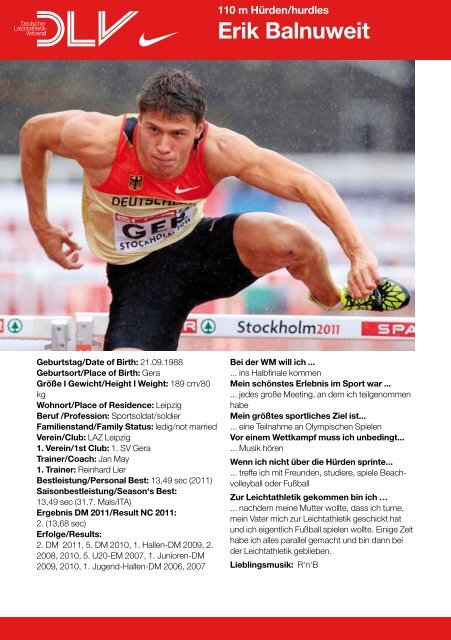 Leichtathletik- Weltmeisterschaften Leichtathletik ... - DLV