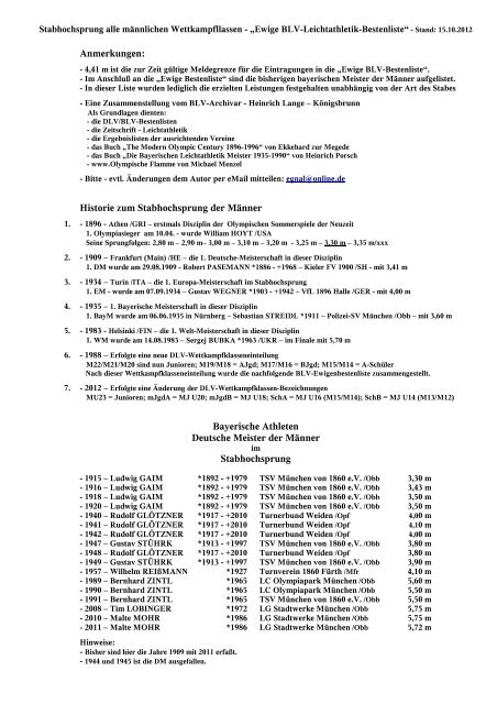 M Bayerischer Leichtathletik Verband E V 