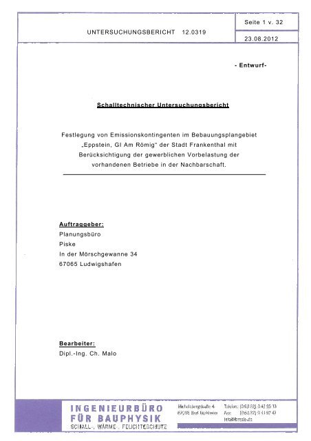 03.2 Am Römig, Abschnitt 2_Schalltechnische ... - Stadt Frankenthal