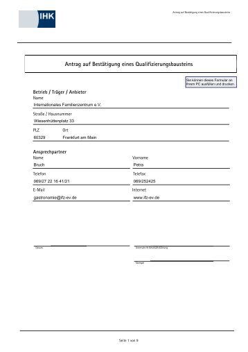 Qualifizierungsbaustein - IHK Frankfurt am Main