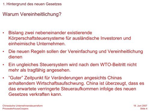 Unternehmenssteuerreform in China - IHK Frankfurt am Main