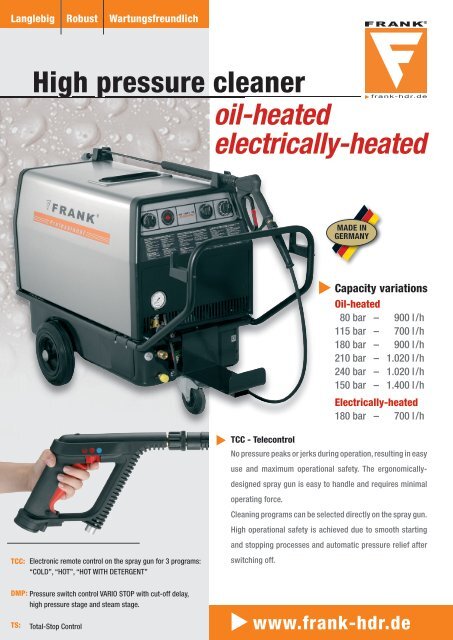 oil-heated High pressure cleaner electrically-heated - FRANK GmbH ...