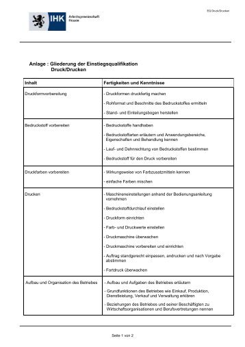 Einstiegsqualifikation Druck Drucken - IHK Frankfurt am Main