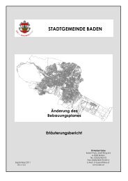 STADTGEMEINDE BADEN Erläuterungsbericht