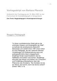 Reggio Pädagogik - Katholische Fachschule für Sozialpädagogik in ...