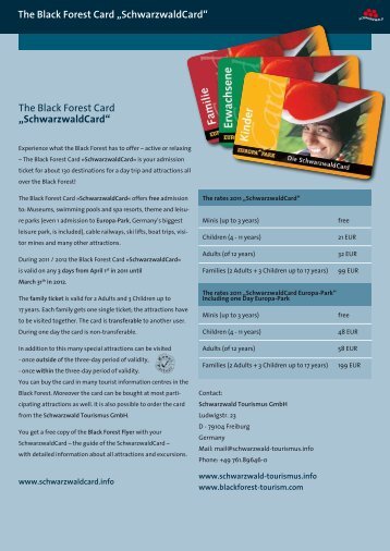 The Black Forest Card „SchwarzwaldCard“ - Toubiz