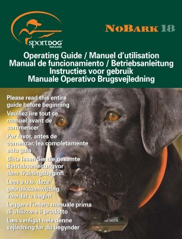 Operating Guide / Manuel d'utilisation Manual de ... - SportDOG Brand