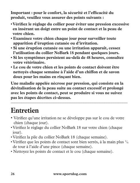 Operating Guide / Manuel d'utilisation Manual de ... - SportDOG Brand