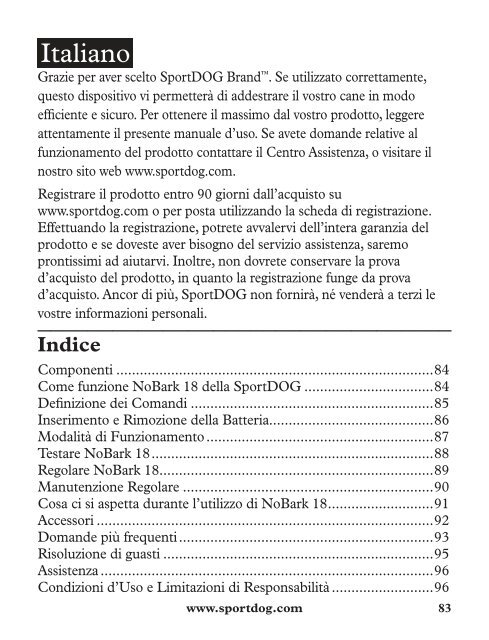 Operating Guide / Manuel d'utilisation Manual de ... - SportDOG Brand