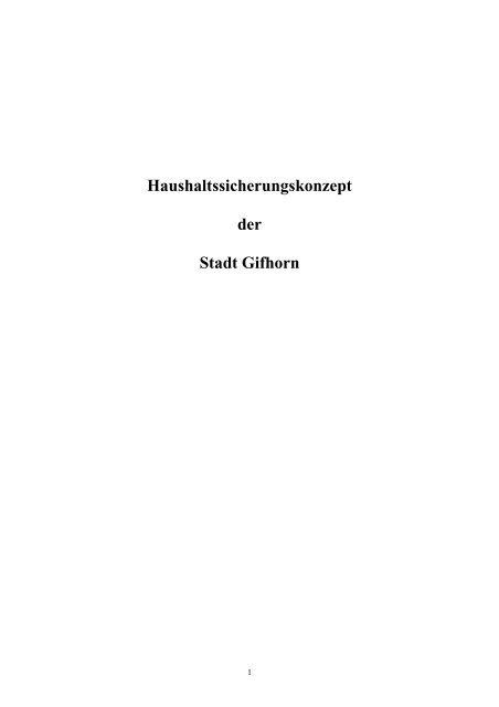 Haushaltssicherungskonzept der Stadt Gifhorn