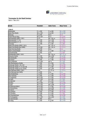 Tourenplan Abfallentsorgung Stadt Zwickau [Download,*.pdf, 0,06