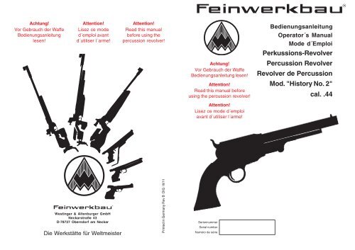 "History No. 2"  cal. .44 - Feinwerkbau