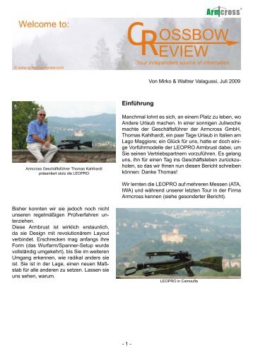 Testbericht zur Armbrust Leopro. - Frankonia
