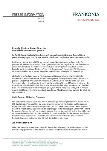 Deutsche Meisterin Simone Siebrecht - Frankonia