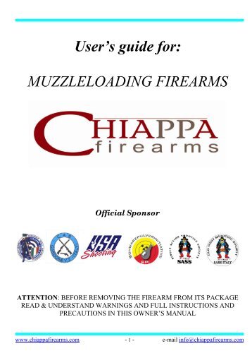 User's guide for: MUZZLELOADING FIREARMS - Frankonia