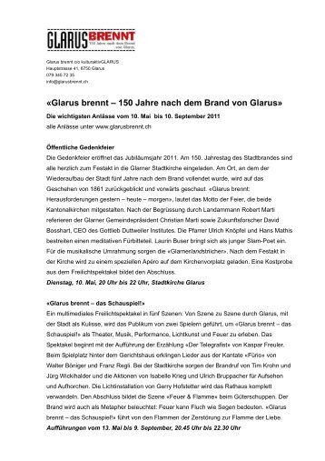 «Glarus brennt – 150 Jahre nach dem Brand von ... - Glarus24.ch