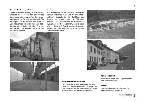 Industriebrachen Kanton Glarus - Fäh Architektur