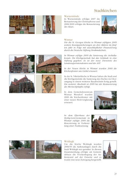 Bauvorhaben 2009 - Pommersche Evangelische Kirche